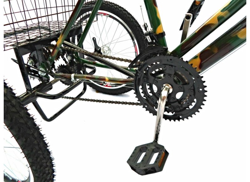 Bicicleta Triciclo Valdo Bike 21 Marchas Aro 24 Camuflado