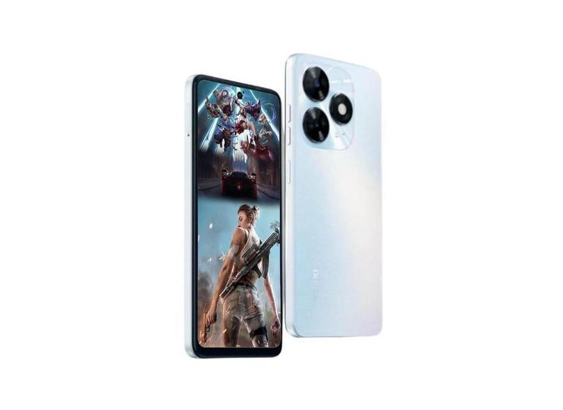 Smartphone Gamer Tecno Spark Go Branco 128GB/4GB RAM  Tela 6.6 IPS