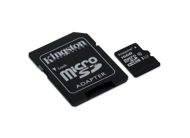 Cartão de Memória Micro SDHC com Adaptador Kingston 16 GB SDC10G2/16GB
