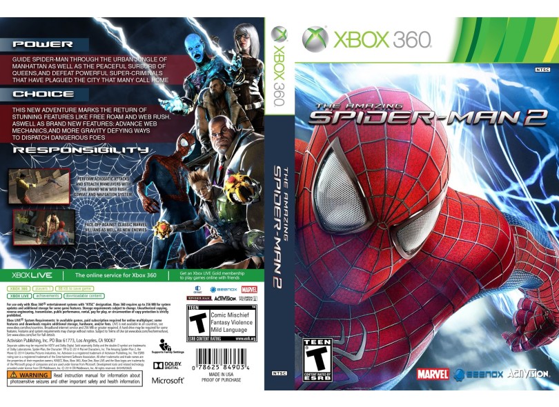 Jogo The Amazing Spider Man 2 Xbox 360 Activision com o Melhor