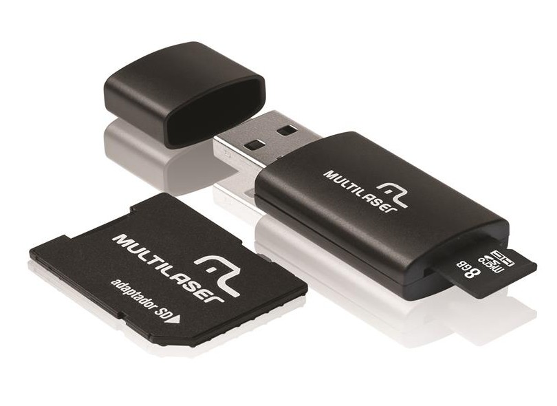Cartão de Memória Micro SD com Adaptador Multilaser 8 GB MC058