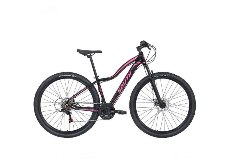 Bicicleta Schon Aro 29 Alumínio Freio A Disco 21 Marchas - Preto+rosa - 15 Preto+rosa