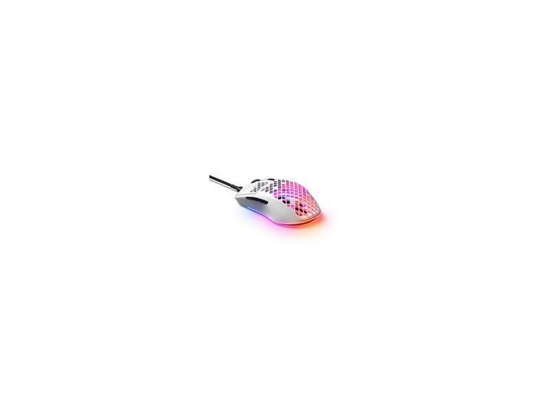 Mouse Gamer Steelseries Aerox 3, RGB, 6 Botões, USB, Branco - 62603