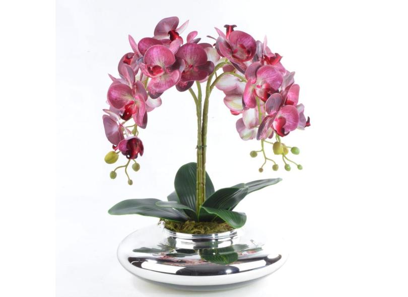 Arranjo De Orquídeas Rosa Centro De Mesa Em Terrário Espelhado em Promoção  é no Buscapé