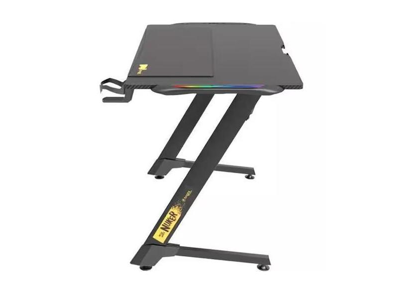 Mesa gamer nuker, para até 2 monitores, rgb. preto, mg001, bright