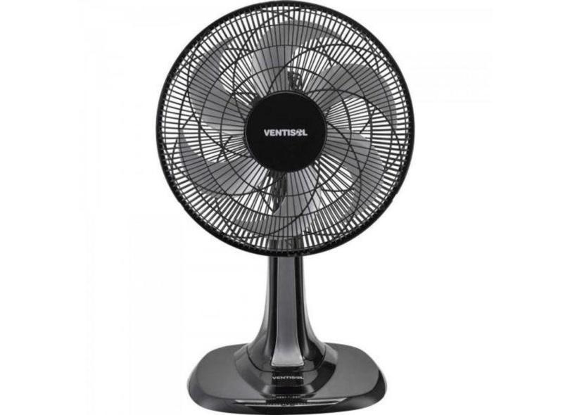Ventilador De Mesa 30Cm Com 6 Pás 220V Turbo 6 Preto Cinza