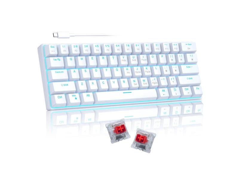 Teclado mecânico para jogos Camiysn 60% com interruptores vermelhos