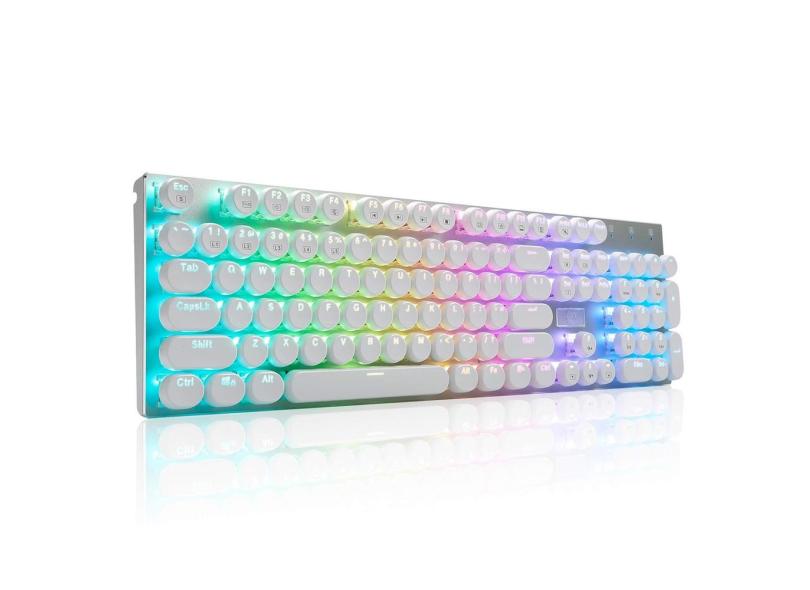 Teclado mecânico para jogos huo ji E-Yooso Z-88 com fio branco