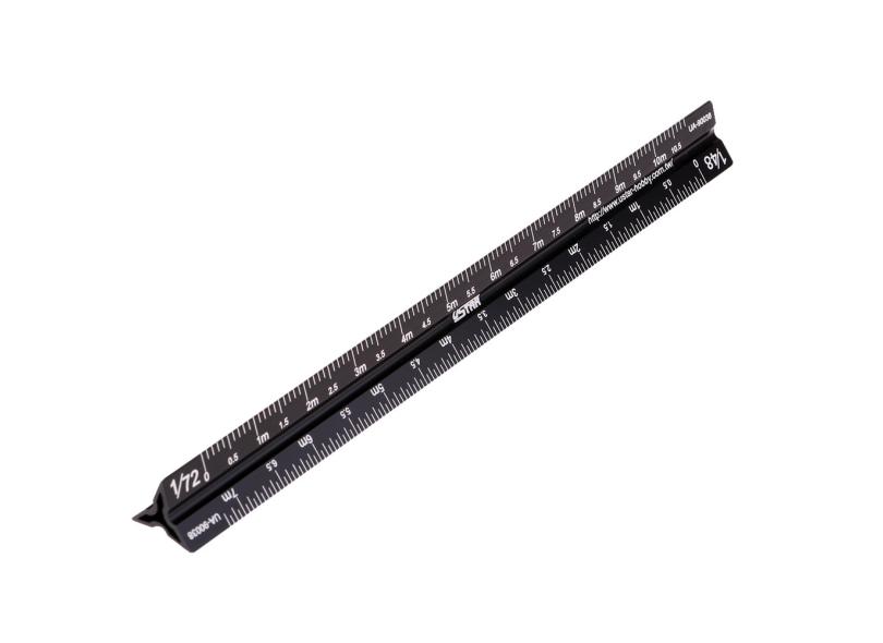 Règle Triangulaire 17cm Métal Pour Maquettes 1/12 1/24 1/32 1/35 1/48 1/72