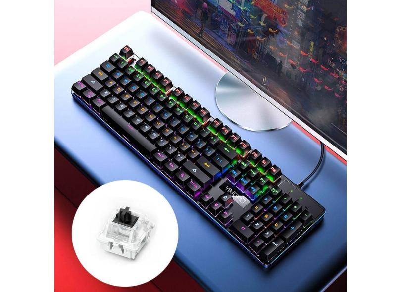 Teclado de jogos com fio YINDIAO Black Axis (Preto)