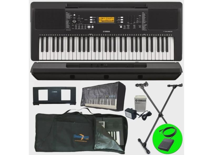 Kit Teclado Arranjador 61 Teclas Psr E363 Yamaha Completo Com Pedal