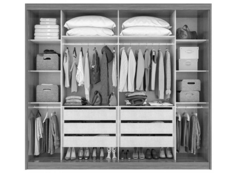 Guarda-Roupa Casal 2 Portas 6 Gavetas com Espelho Toronto Plus Espresso Moveis