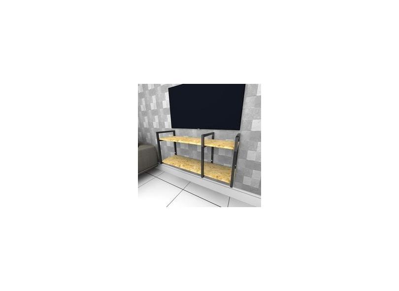 Rack estilo industrial aço cor prateleiras 30cm cor OSB modelo ...