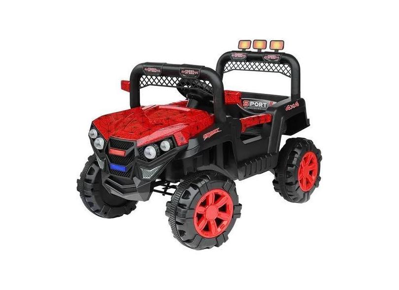 Carrinho Elétrico Infantil Jeepinho Rute Estampado Ml 4144 Vermelho -