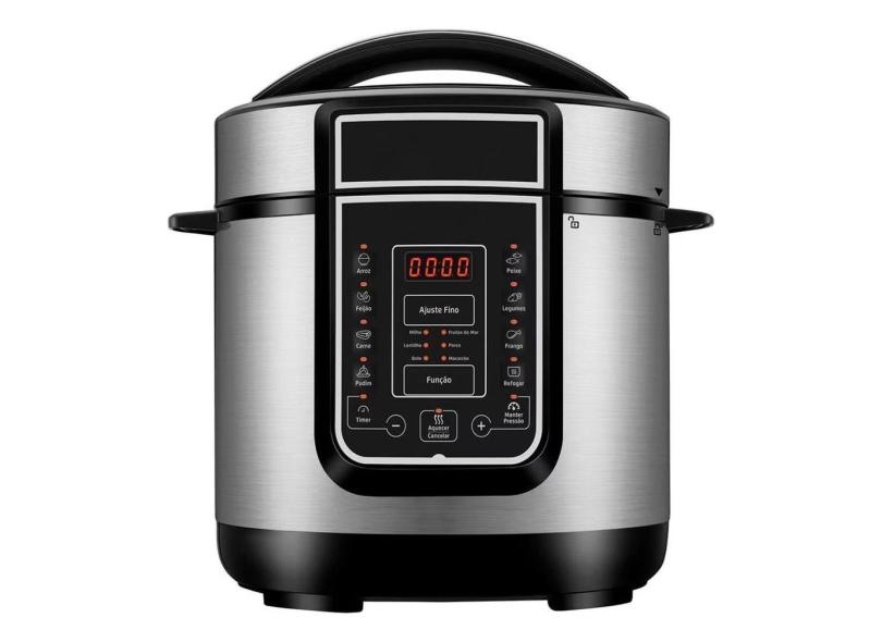 Panela De Pressão Elétrica 5 Litros Inox Timer Cuba Removível Cozimento Inteligente