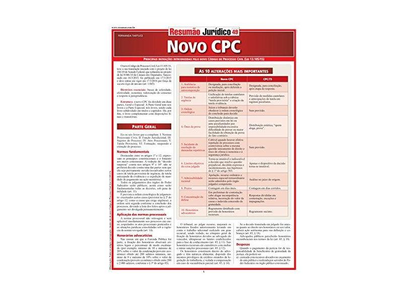 Resumão Jurídico - Novo CPC - Vol. 49 - Tartuce, Fernanda - 9788577113217