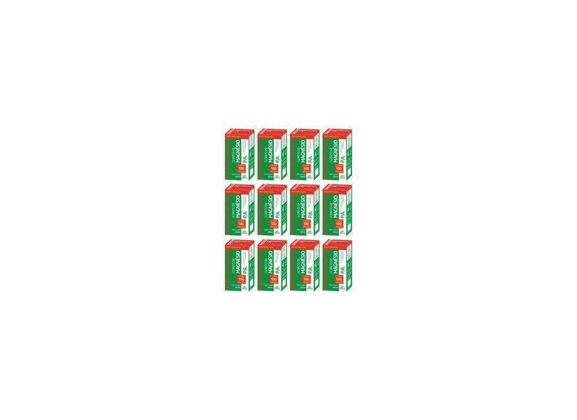 Cloreto De Magnésio P.a 100 Cápsulas 500mg Medinal Kit 12 Unidades