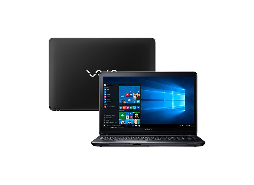 Notebook Vaio Fit Intel Core i5 5200U 5ª Geração 8GB de RAM HD 1 TB LED 15,6" Windows 10 Home 15F