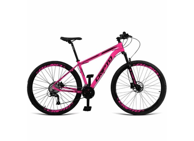 Bicicleta Aro 29 Cripto 21 Marchas Freios Disco c- Suspensão - Rosa-preto - 15 Rosa-preto