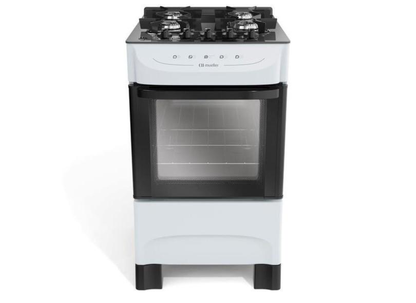 Fog o Mueller Branco 4 Bocas Com Mesa De Vidro E Acendimento