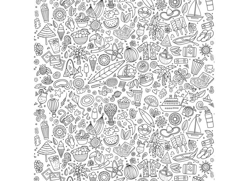 Papel de Parede Desenho para Colorir Science 2,70x0,57m em