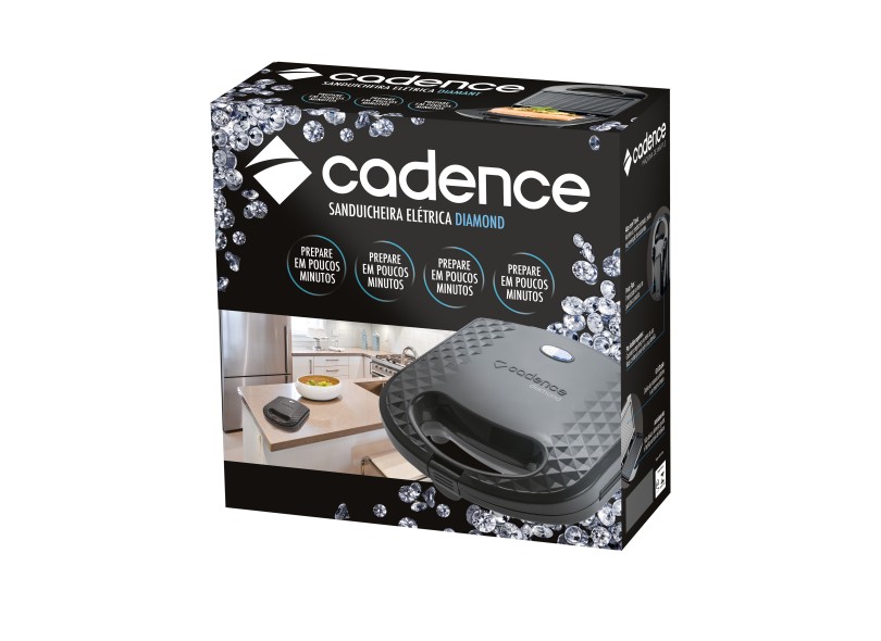Sanduicheira Cadence Minigrill Diamond II Antiaderente Ondulada