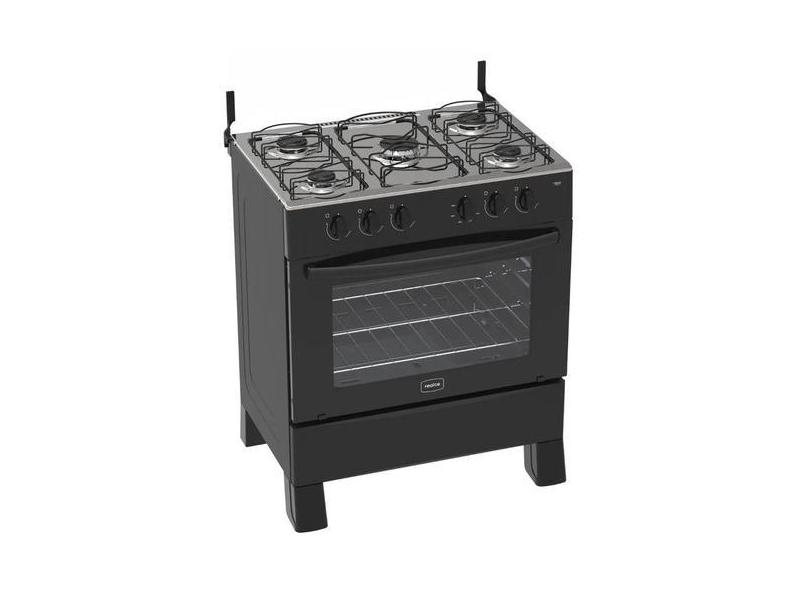 Fogão 5 Bocas Hera Realce a Gás Preto Automático 94L GLP