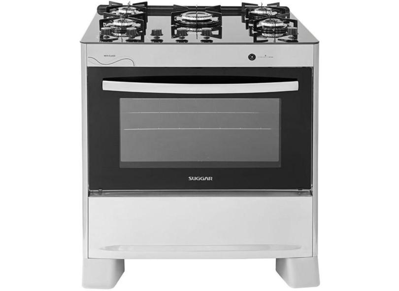 Fogão Suggar Neo Glass Mesa Vidro 5 Queimadores Prata Inox Bivolt FGVNG510PRIX