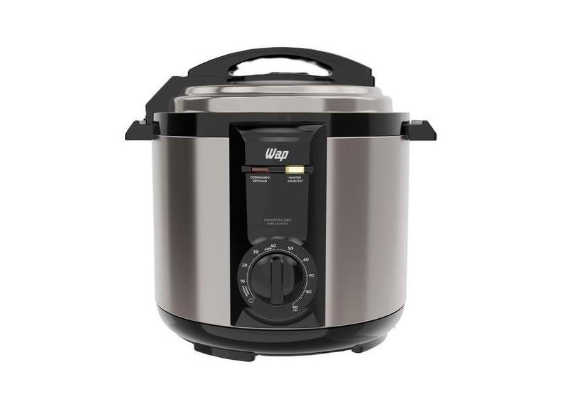 Panela Pressão Elétrica Wap Wppe2 Inox E Preto 5 Litros Antiaderente 900w 220v WPPE2