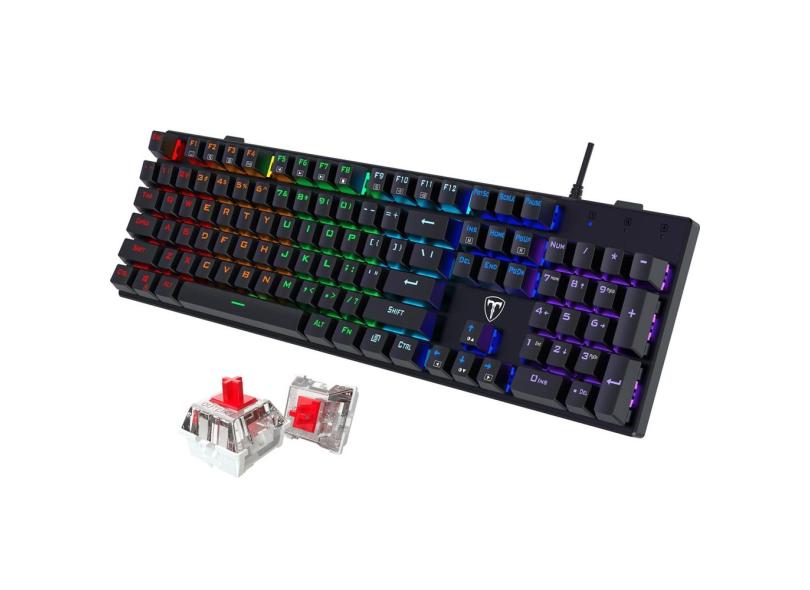 Teclado mecânico para jogos RiSophy Ultra-Slim rgb 104 teclas