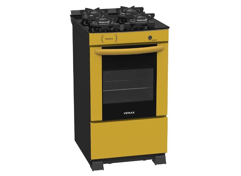Fogão de Piso Venax Delplus Vitreo 4 Bocas Acendimento Automático 