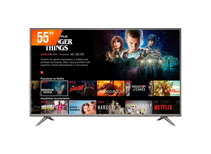 Smart TV TV LED 55 " Semp Toshiba 4K Netflix 55SK6200 3 HDMI