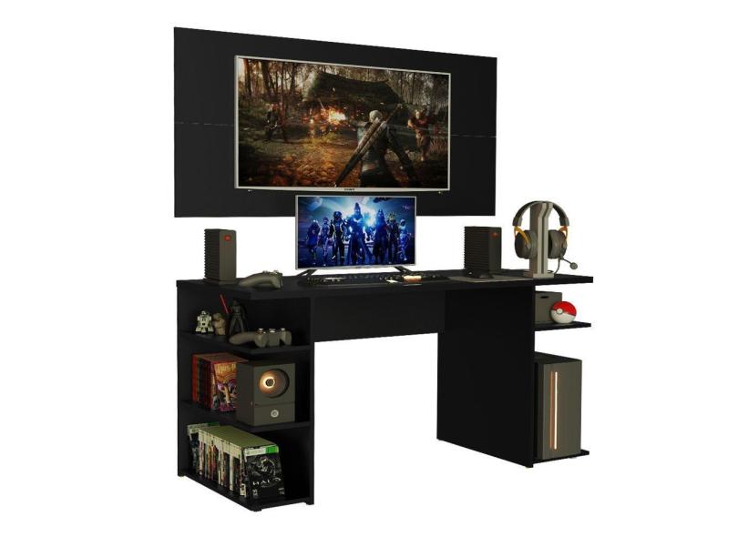 Mesa Gamer e Painel para TV até 50 Polegadas Preto Madesa