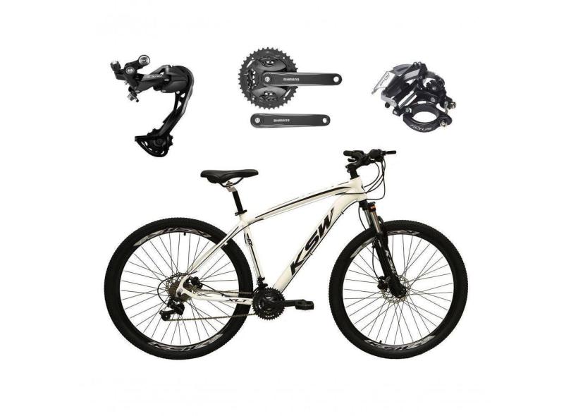 Bicicleta Aro 29 Ksw Xlt Alívio E Altus 27v Freio Hidráulico Garfo Trava - Branco Tam.21
