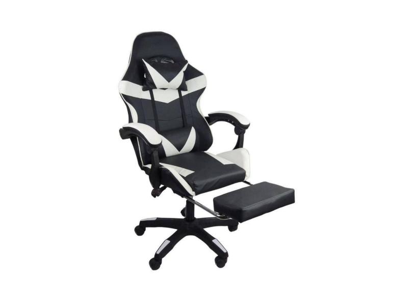 Cadeira Gamer Stillus Ergonômica Com Apoio Para Os Pés Preto E Branco