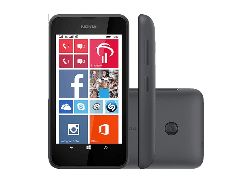 Smartphone Nokia Lumia 4GB 530 Dual 5,0 MP 2 Chips Windows Phone 8.1 Wi-Fi 3G