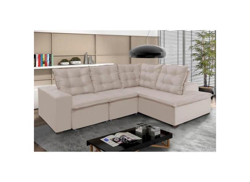 Sof De Canto Retr til 270x210 M 4 Lugares Chaise Bege com o Melhor ...