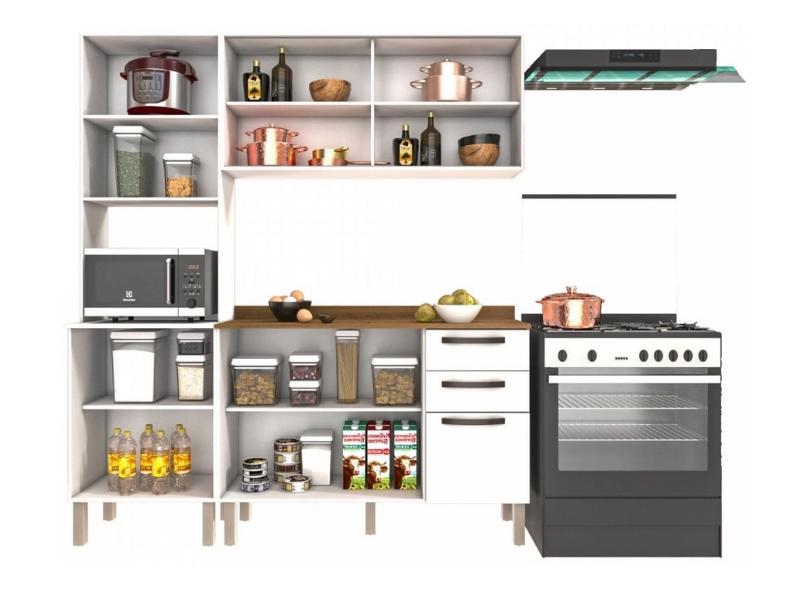 Cozinha Compacta 2 Gavetas 7 Portas para Micro-ondas / Forno Com vidro Valência Salleto