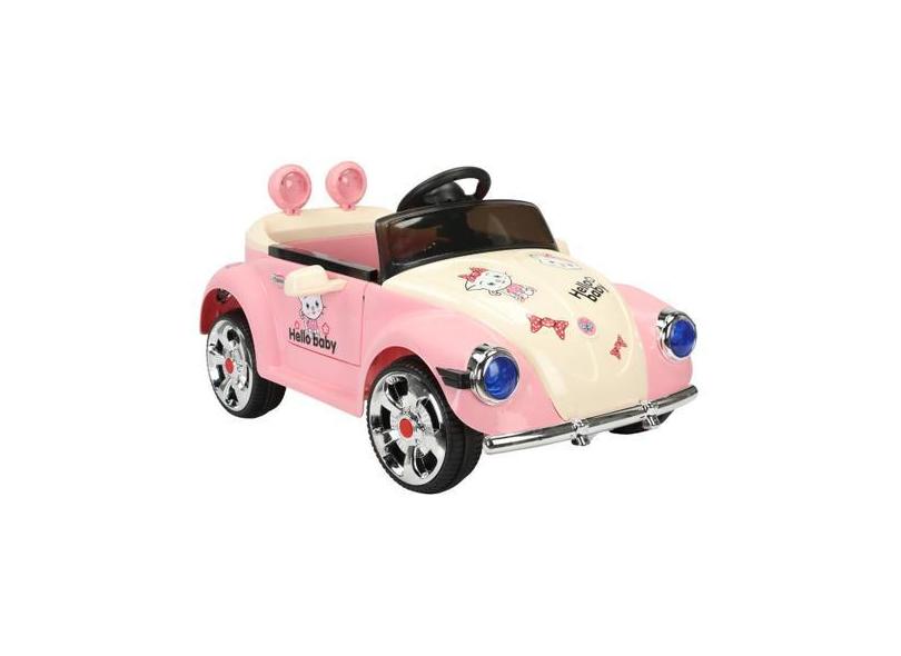 Carrinho Elétrico Infantil Rosa 12V Controle 2Em1 Musical - Bangtoys