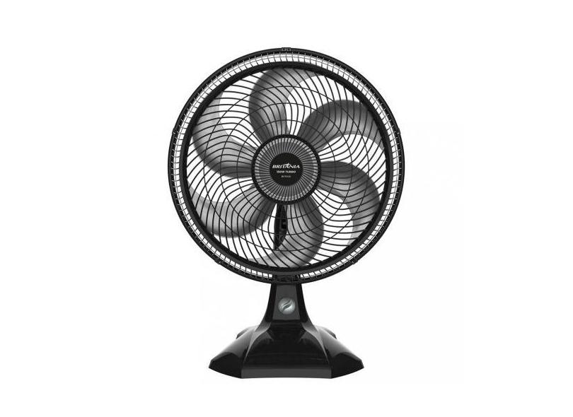 Ventilador de Mesa Britânia 6 Pás 40cm BVT400, Preto, 110V