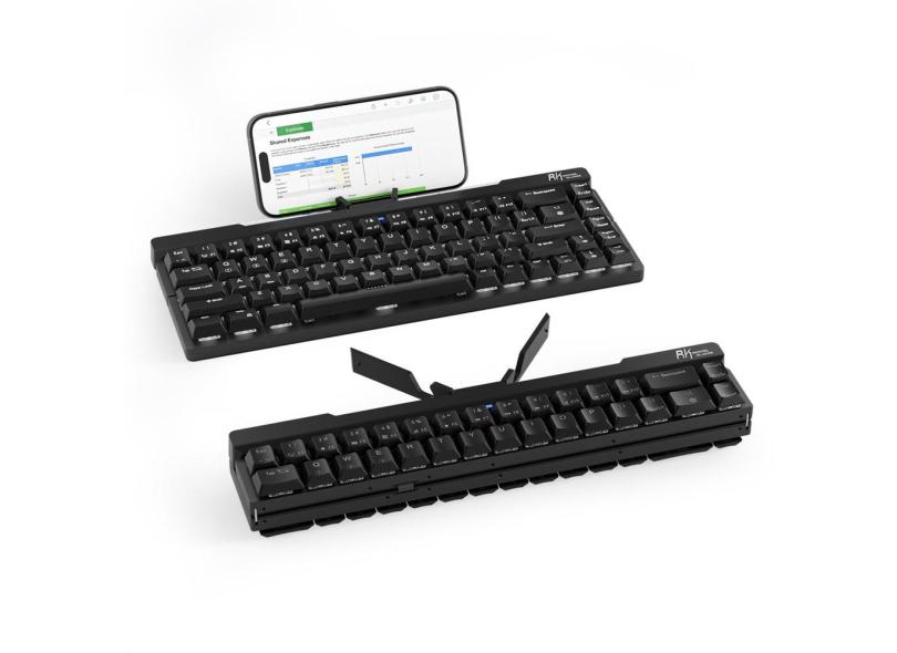 Teclado mecânico rk royal kludge F68 60% Dobrável Branco