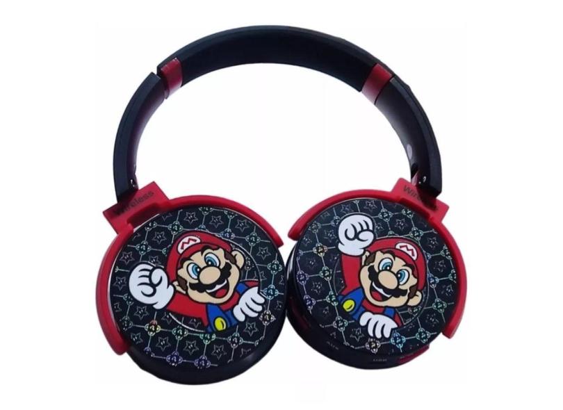 Fone Headset sem Fio Bluetooth Super Mario