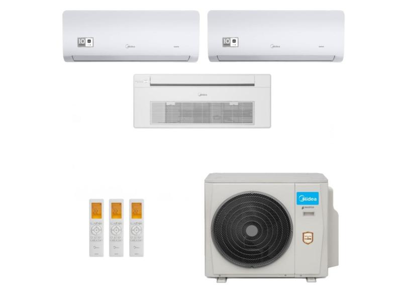 Ar-Condicionado Multi Split Inverter Midea 27.000 (2x Evap HW 9.000 + 1x Evap Cassete 1 Via 18.000) Quente/Frio 220V