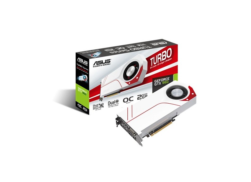 Placa de Video NVIDIA GeForce GTX 960 2 GB DDR5 128 Bits Asus TURBO-GTX960-OC-2GD5