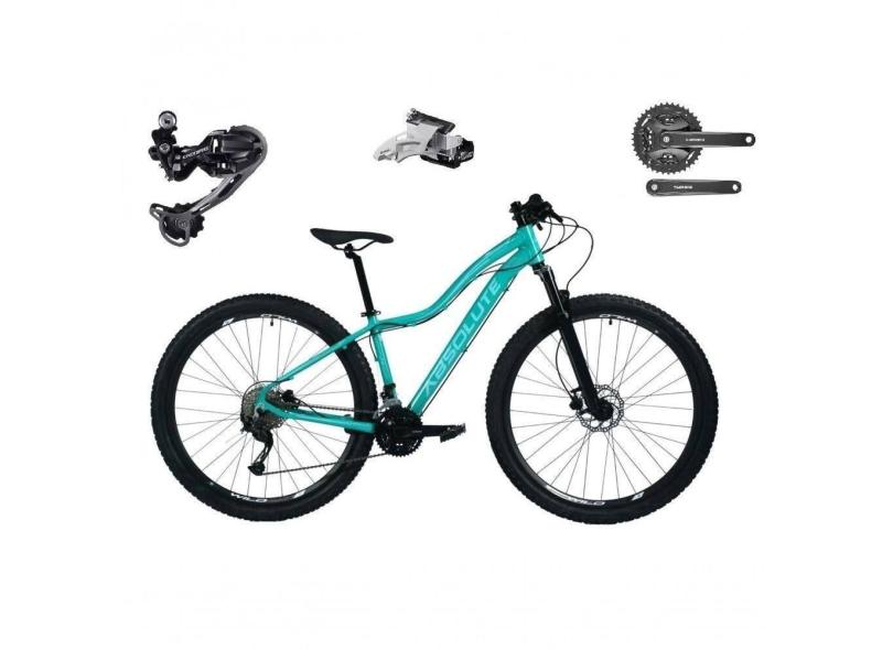 Bicicleta Aro 29 Absolute Hera Feminina Shimano Deore E Altus 27v Hidráulicos Garfo Trava - Verde Tam.15