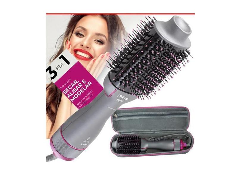 Escova Secadora Modeladora 1300W Soft Pes14 Íon Cerâmica Tourmaline Ca