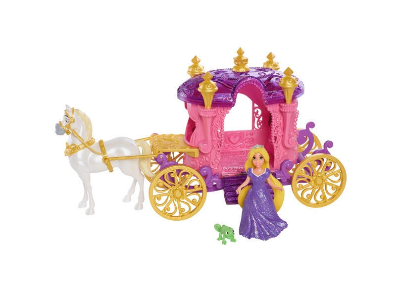 Boneca Princesas Disney Mini Carruagem Rapunzel Mattel