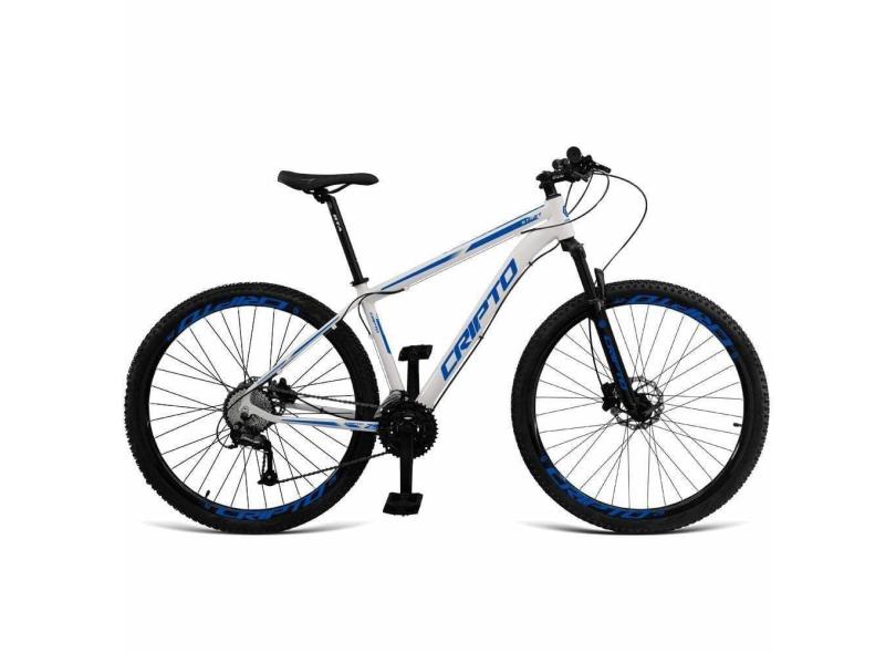 Bicicleta Aro 29 Cripto 21 Marchas Freio Disco C- Suspensão - Branco-azul - 17&quot; Branco-azul