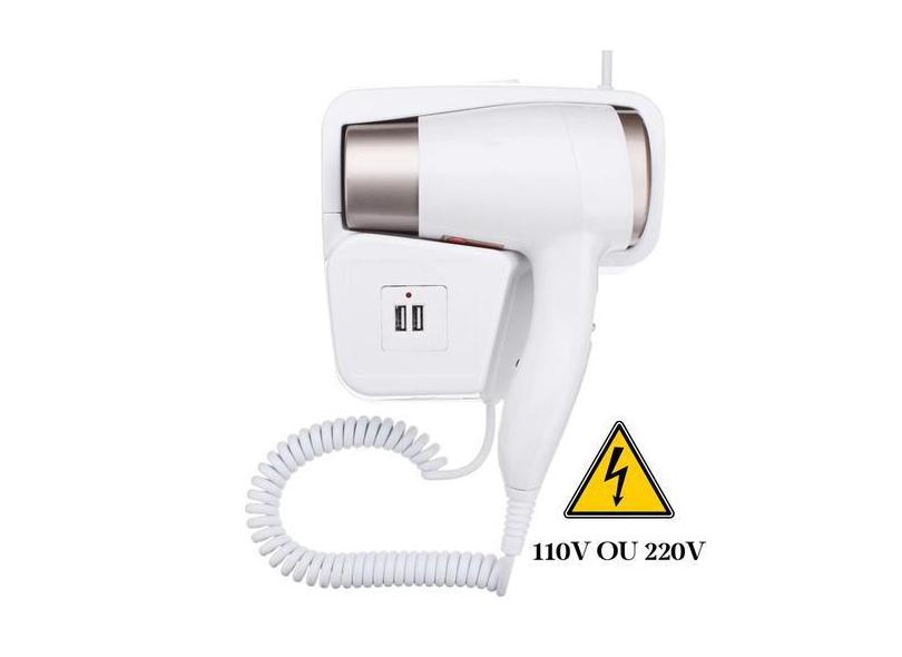Secador De Cabelo Para Banheiro Casa Academia Doméstico Usb 110 ou 220