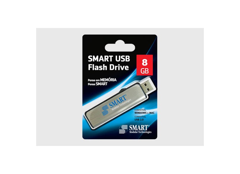 Pen Drive Smart Silver 8GB USB 2.0 PD302